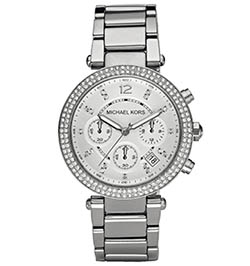 Michael Kors Womens Parker Crystal Set Chronograph Watch