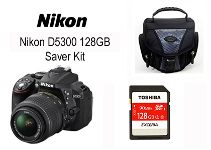 Nikon D5300 18-55mm AF-P VR 128gb Saver Kit